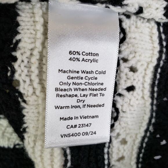 Talbots Sweater Womens Size XL Open Knit Short Sleeve Coastal Stripe New - Picture 7 of 10